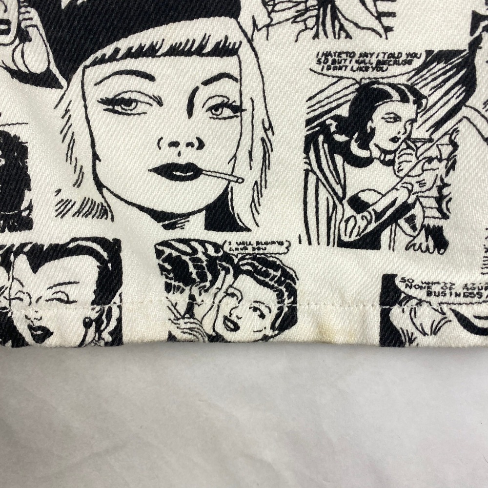 Reformation Newsprint Jeans Women's Size 2* Black and White Comic Print - Picture 6 of 16